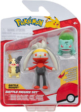 Pokémon PKW3057 Kampffiguren-Set – Piepi, Tanhel, Lauchzelot. Actionfiguren Naty Shop Morpeko, Bisasam, Kickerlo