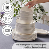Karaca Allure Geschirrset für 12 Personen, New Generation Bone – Raffiniertes Set für eine anspruchsvolle Esskultur