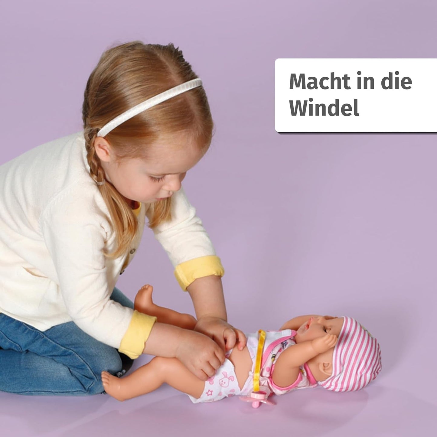 BABY Born Lena (Kleines Mädchen) 36 cm, Puppe mit 7 Funktionen für Kinder ab 1 Jahr, funktioniert ohne Batterie, große Puppe 36 cm, Puppen Naty Shop