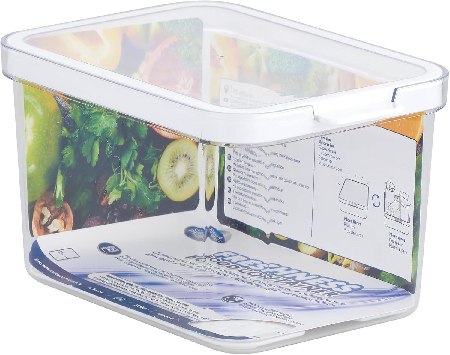 CARE + PROTECT Smarter Lebensmittelbehälter, perfekt stapelbar, Kühlschrank-Organizer, schützt Lebensmittel vor Feuchtigkeit, hält Lebensmittel länger frisch, 2,15 l Naty Shop Lebensmittel-Aufbewahrungsboxen 2,15 l
