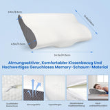 PHYSEN Orthopädisches Kissen, Nackenkissen, Nackenstützkissen, Memory-Schaum-Kissen, ergonomisches Nackenschmerzkissen, Schlafkissen, Anti-Schnarch-Kissen für Seiten, Rücken und Bauch (62 x 34 x 11,6,5 cm). Orthopädische Halskissen von Naty Shop