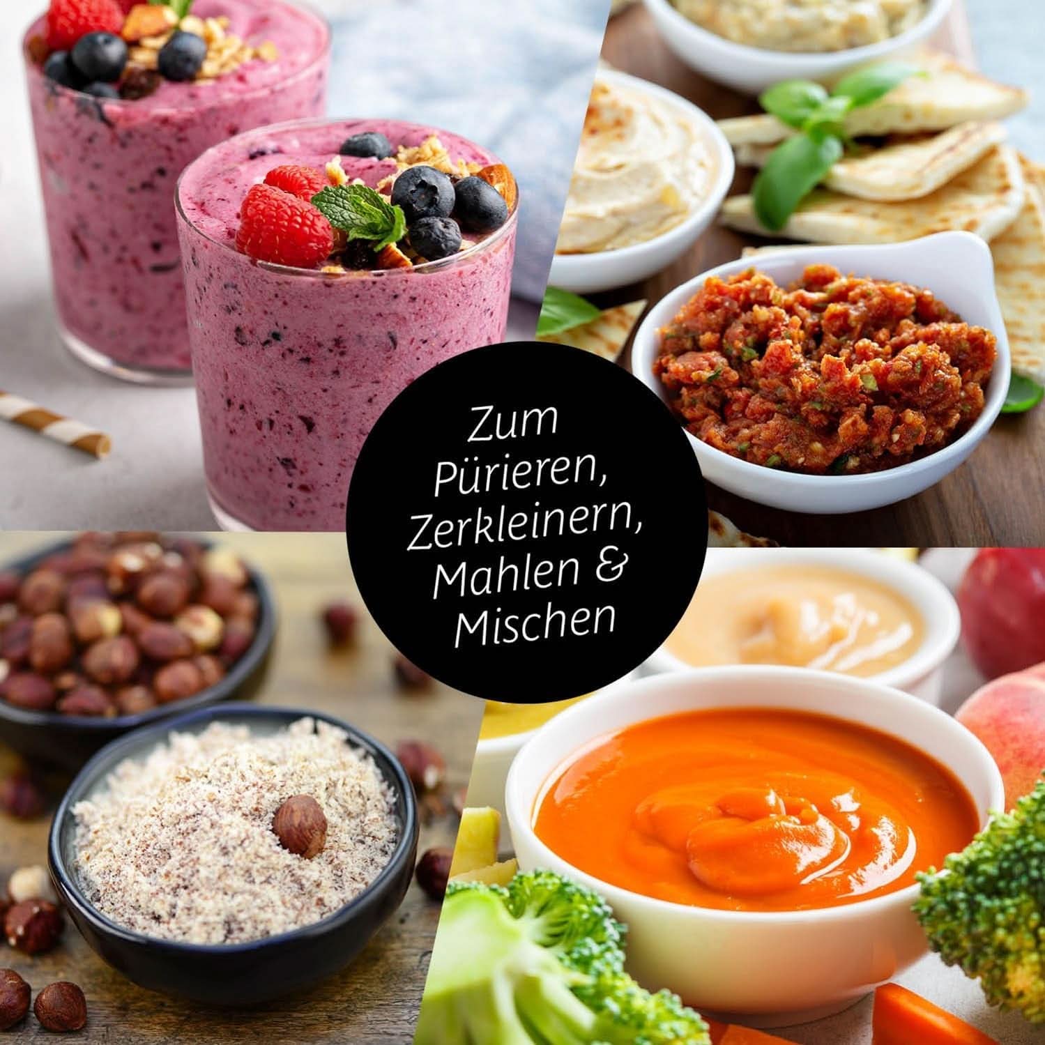 Gourmetmaxx Mr Magic Blender, Smoothie Maker mit XXL Naty Shop Zubehörpaket