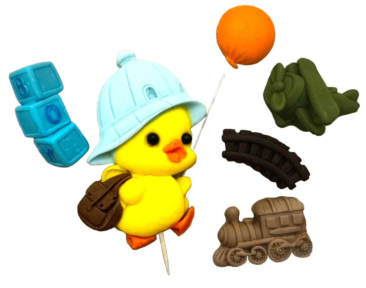 Set mit 6 essbaren Zuckerpastendekorationen, BOY Zuckerpastendekorationen Nati Shop