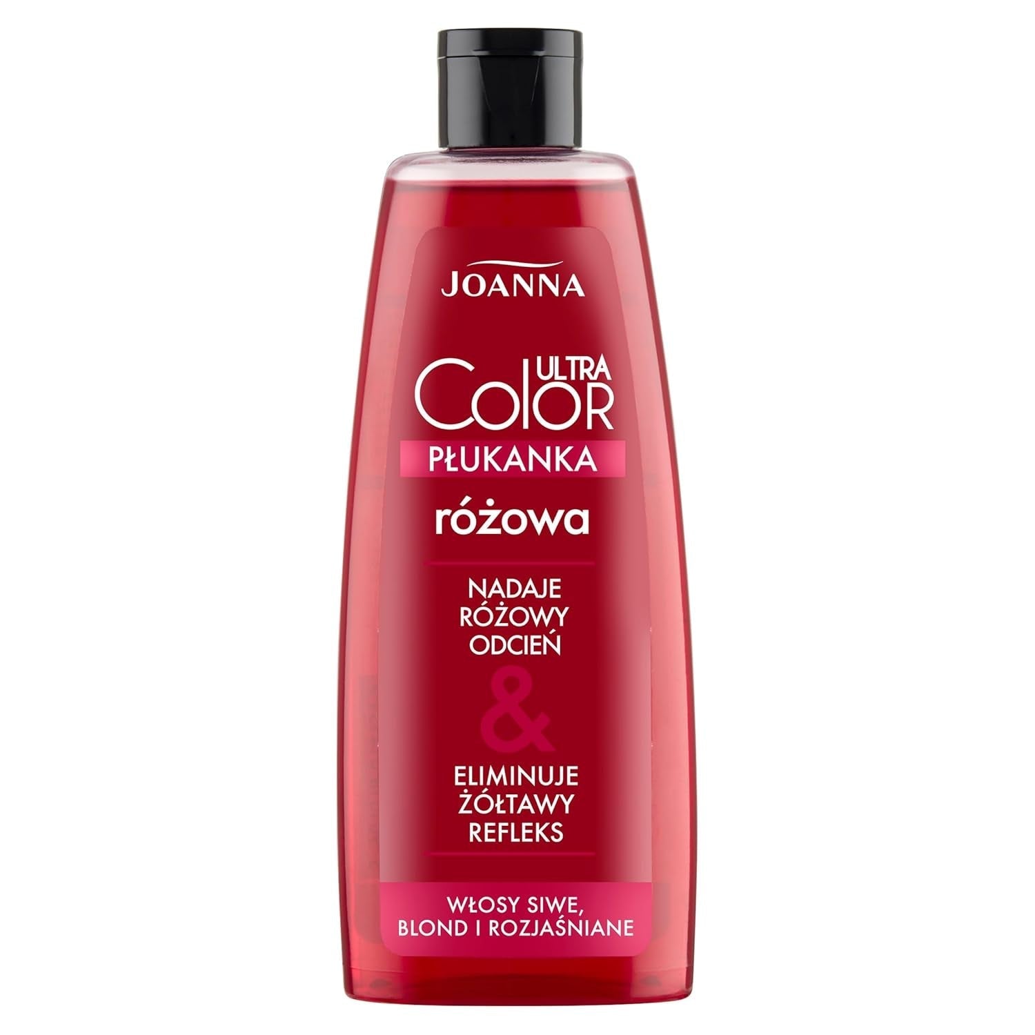 Joanna Ultra Color – Rosa Farbspülung für blondes und helles Haar – Pastellrosa – Natürlicher Glanz – Entfernt den Gelbstich aus graublondem Haar – Vorübergehende Wirkung – 150 ml Haarfärbemittel Naty Shop