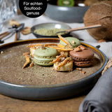 Moritz & Moritz SOLID 18-teiliges Steingut-Geschirrset für 6 Personen – Geschirrset für 6 Personen, bestehend aus 6 Speisetellern, 6 Desserttellern und 6 Speisetellern