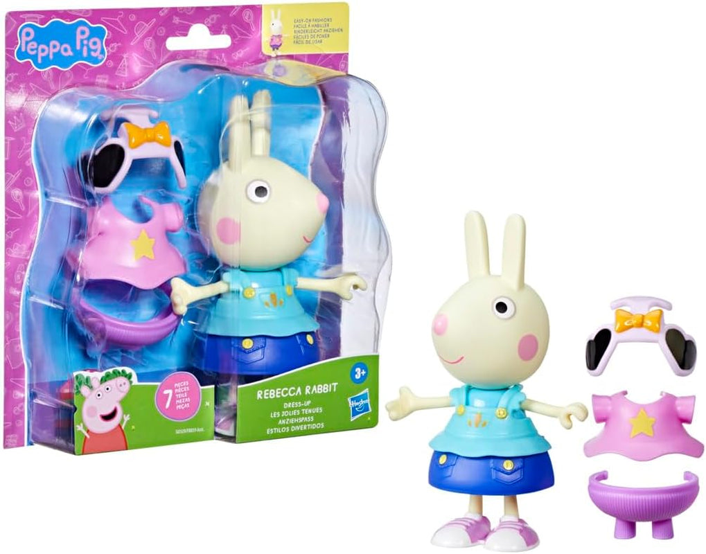 Peppa Wutz Luisa Löffel – lustige Anziehfigur, 15 cm große Mädchenpuppe mit Anziehzubehör und Kleidung, interaktives Spielzeugset für Kleinkinder ab 3 Jahren