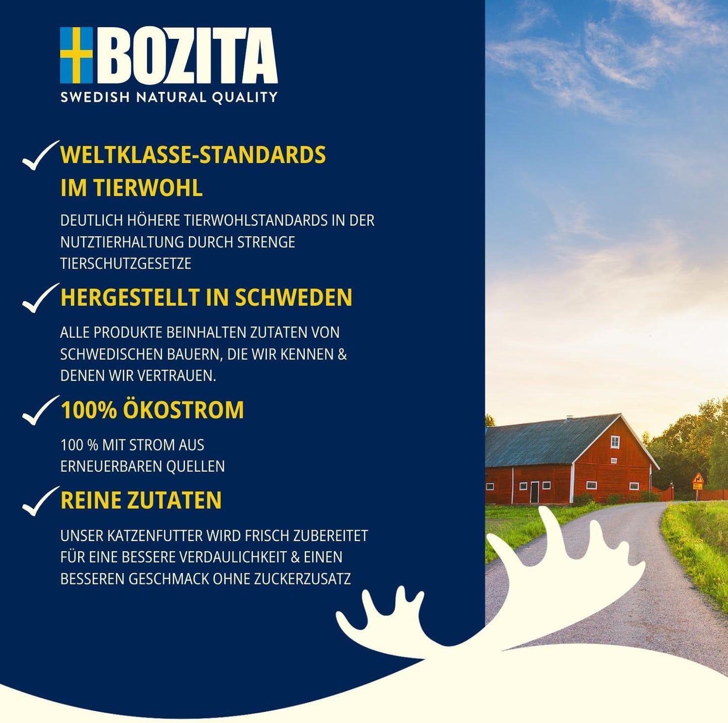 Bozita Pouch Nassfutter Häppchen in Sauce mit Huhn - 12x85g Portionsbeutel getreidefreies & weizenfreies Futter für Katzen - Katzennassfutter für erwachsene Katzen mit 8,5% Protein & 4,5% Fettgehalt
