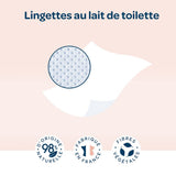 BIOLANE – 12er-Pack – Baby-Feuchttücher mit Toilettenmilch – Babys – 864 Baby-Feuchttücher – Reinigt und spendet Feuchtigkeit – Für empfindliche Haut – 98 % natürlichen Ursprungs – Von Geburt an