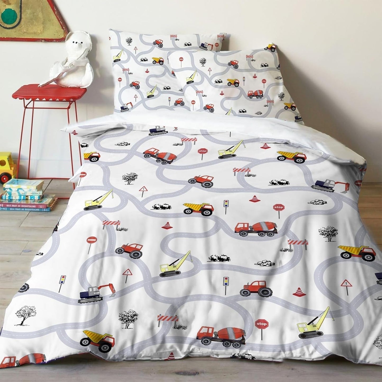 Bettwäsche für Jungen, verschiedene Modelle. Bettwäsche - Kinder Naty Shop Auto 135X200 cm + 80X80 cm