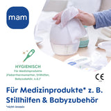 MAM Damenbinden 3er-Pack (3 x 24 Stück), Reinigungstücher für medizinische Geräte und Babyzubehör, antibakterielle und virenwirksame Damenbinden