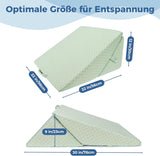 KINDER Verstellbares Keilkissen, hochdichtes Schaumstoff-Lesekissen für Bett und Couch, ergonomisches Bettkeil-Kopfkissen für Schlaf-Reflux-Apnoe, Beinkissen/Rückenkissen zum Spielen und Lesen (grün)