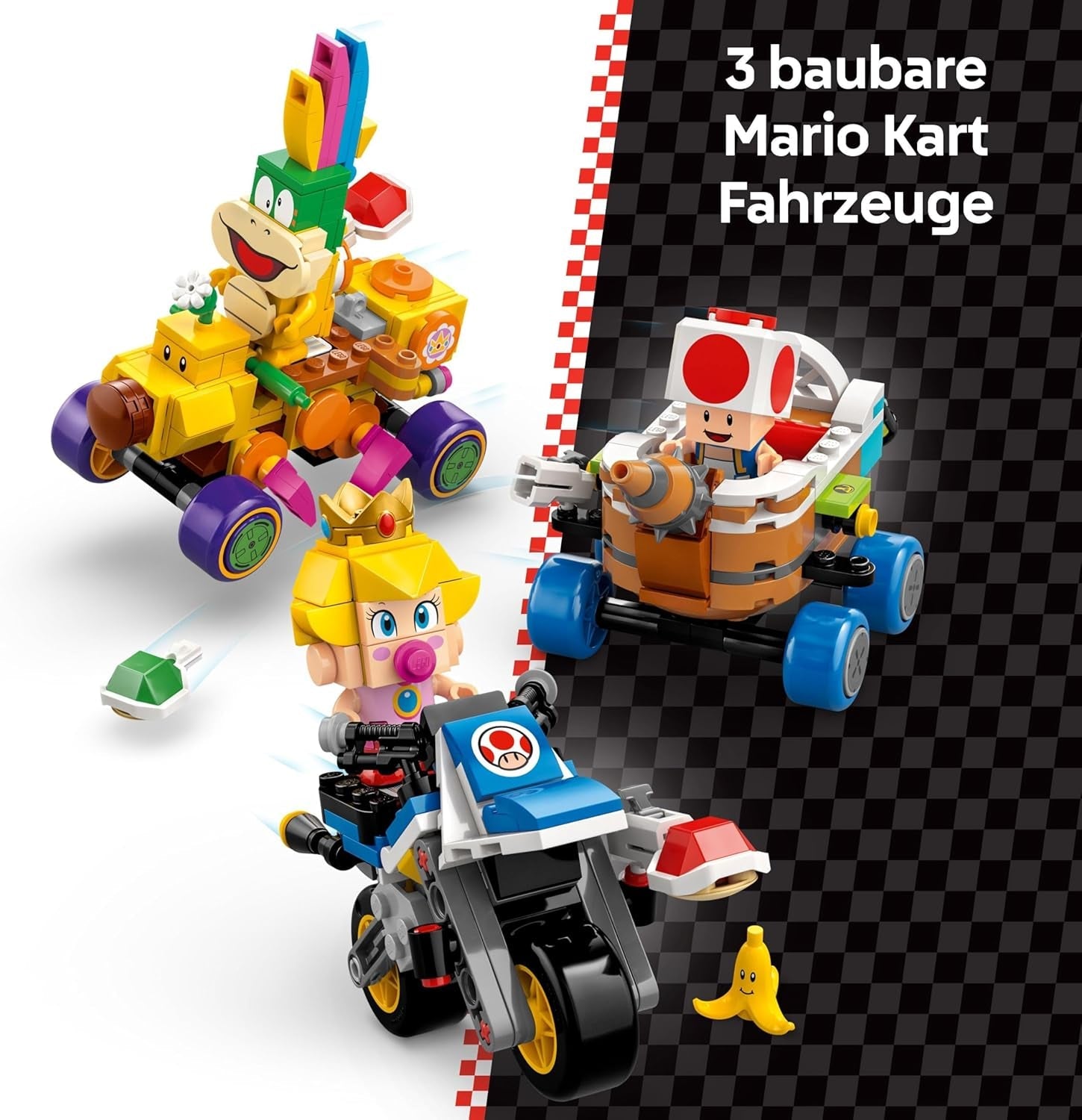 LEGO Super Mario: Mario Kart – Baby Peach & Grand Prix Set, Nintendo-Figuren – Kröte, Lakitu, Baby Peach und Lemmy, Geschenk für Jungen, Mädchen und Gamer ab 8 Jahren, Abenteuerspielzeug 72036 Bausets Beuche den LEGO-Store