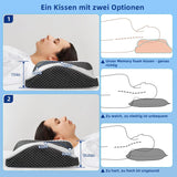 Orthopädisches Kissen, ergonomisches Nackenkissen, Kopfkissen, Original-Memory-Schaum-Kissen für Seiten, Rücken- und Bauchunterstützung, Nackenstützkissen für Männer, Frauen (67,3 x 38,2 x 13,8/3 cm). Orthopädische Halskissen von Naty Shop