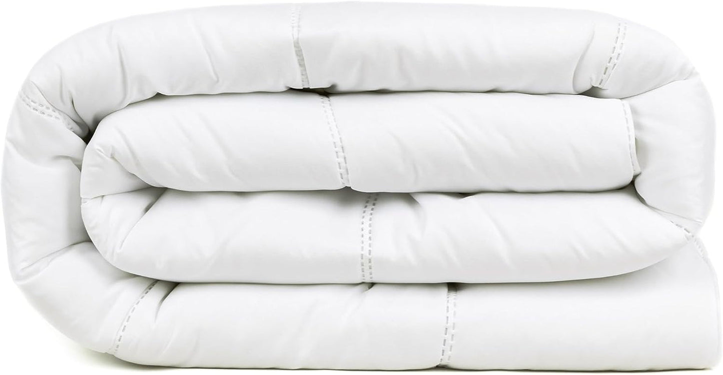 Bettdecke TRAMAS+ 200 Gr/M² für Betten aus silikonisierten Hohlfasern – 150 x 220 cm – Öko-Tex-zertifiziert – weiß, weich, warm, minimalistisch – Bett 90 cm Steppdecken und Steppdecken Naty Shop 180 x 220 cm