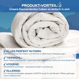 Allnights - Leichte Komfortbettdecke 135X200 100 % neue Federn und Daunen, für Allergiker geeignet, waschbar bis 60°C, hergestellt in Deutschland Bettdecken und Steppdecken Naty Shop