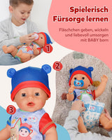 BABY Born Jonas – Babypuppe 43 cm – 10 Funktionen inklusive Zubehör und Matratze – Funktioniert komplett ohne Batterien – Geeignet für Kinder ab 3 Jahren