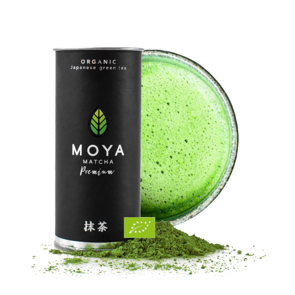 Bio-Grüntee-Moya-Matcha-Pulver | 100 g Premiumqualität für die Zeremonie | Biologisch angebaut und geerntet in Uji, Japan | Matcha-Grüntee-Pulver | Ideal für die japanische Wasserteezeremonie