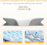 Ergonomisches Nackenkissen aus Memory-Schaum mit abnehmbarem, waschbarem Bezug für orthopädischen Schlaf, Nacken- und Bauchschmerzen (55 x 35 x 13 cm). Orthopädische Nackenkissen von Naty Shop