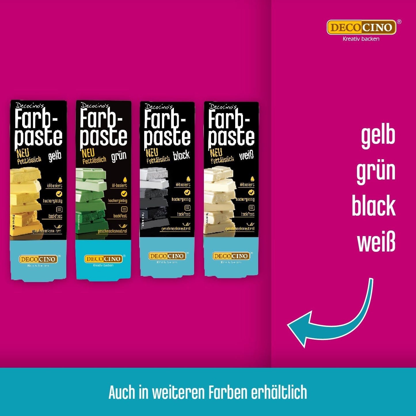 DECOCINO Rote fettlösliche Farbpaste – 15 g – Lebensmittelfarbe auf Ölbasis, ideal zum Färben von Schokolade, Buttercreme, Fondant oder Keksteig (3er-Pack)