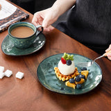 Vancasso Steingut-Kaffeeservice STARRY, 12-teiliges Kaffeeset für 4 Personen, inklusive Kaffeetassen und Untertassen im Vintage-Look