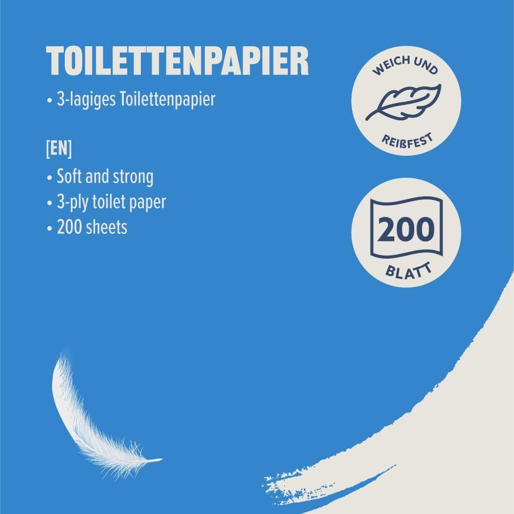 Von Amazon Toilettenpapier, 3 Schichten, 10 Rollen (10 Rollen, 1 Packung), 200 Blatt pro Rolle, FSC-zertifiziert