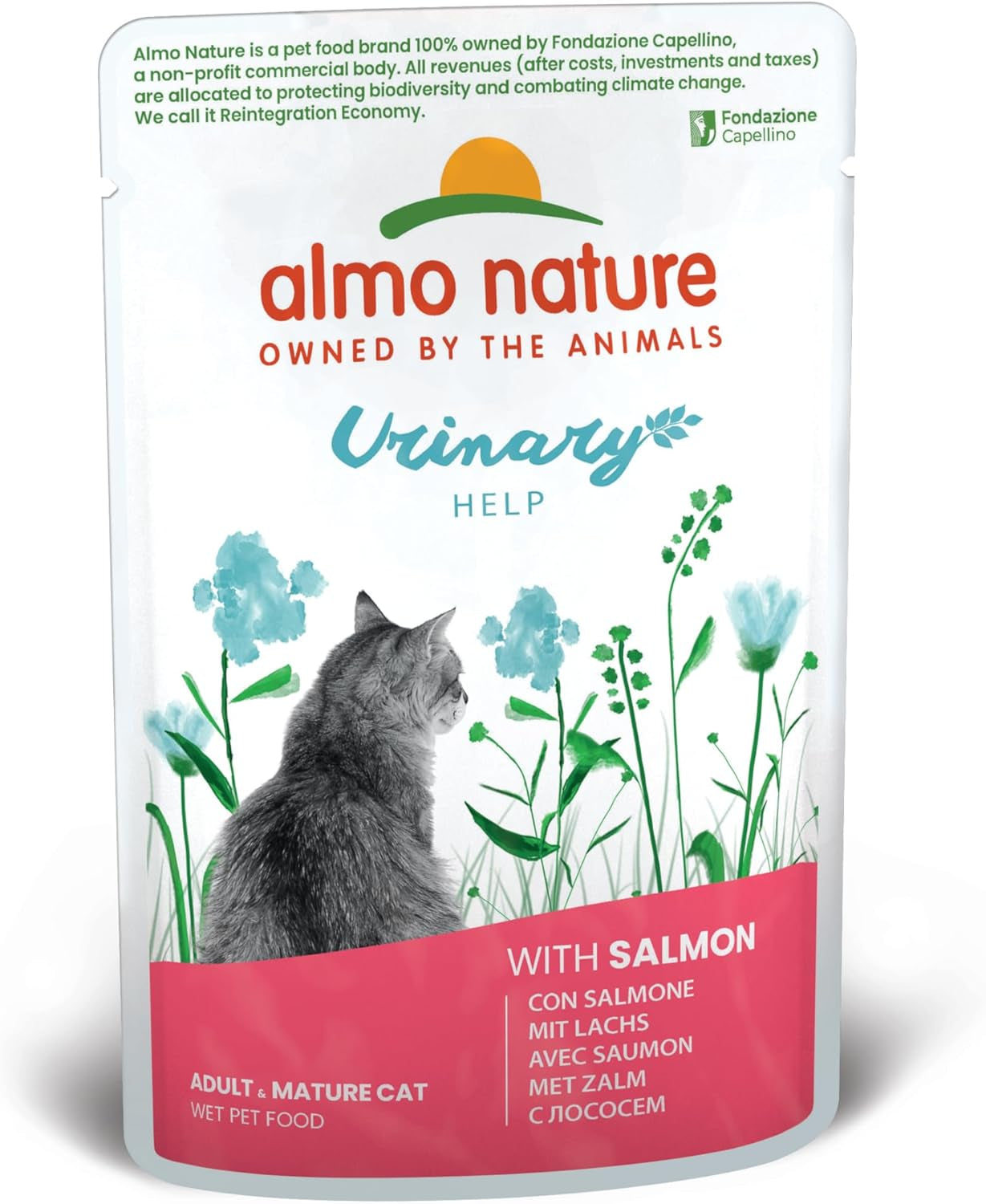 almo nature Functional Harnhilfe – Nassfutter für ausgewachsene Katzen mit Lachs – Unterstützt die Gesundheit der Harnwege – 30 Beutel à 70 g