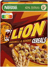 Cereal LION, Cerealienschokolade mit Karamell und 41 % Vollkornmehl, Packung 8 x 400 Gramm Cereal Naty Shop