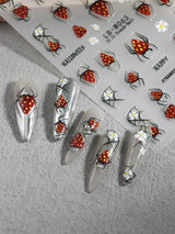 JMEOWIO Nagelsticker Halloween 9 Blatt Nail Art Sticker Selbstklebend Nagelaufkleber Süße Geisterblume Dekoration Nageldesign Zubehör