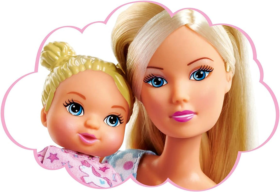 Simba Steffi Love Sweet Dreams / Süße Babypuppe und Kinderbett / mit Leuchtfunktion / 12 Teile / 29 cm / Für Kinder ab 3 Jahren