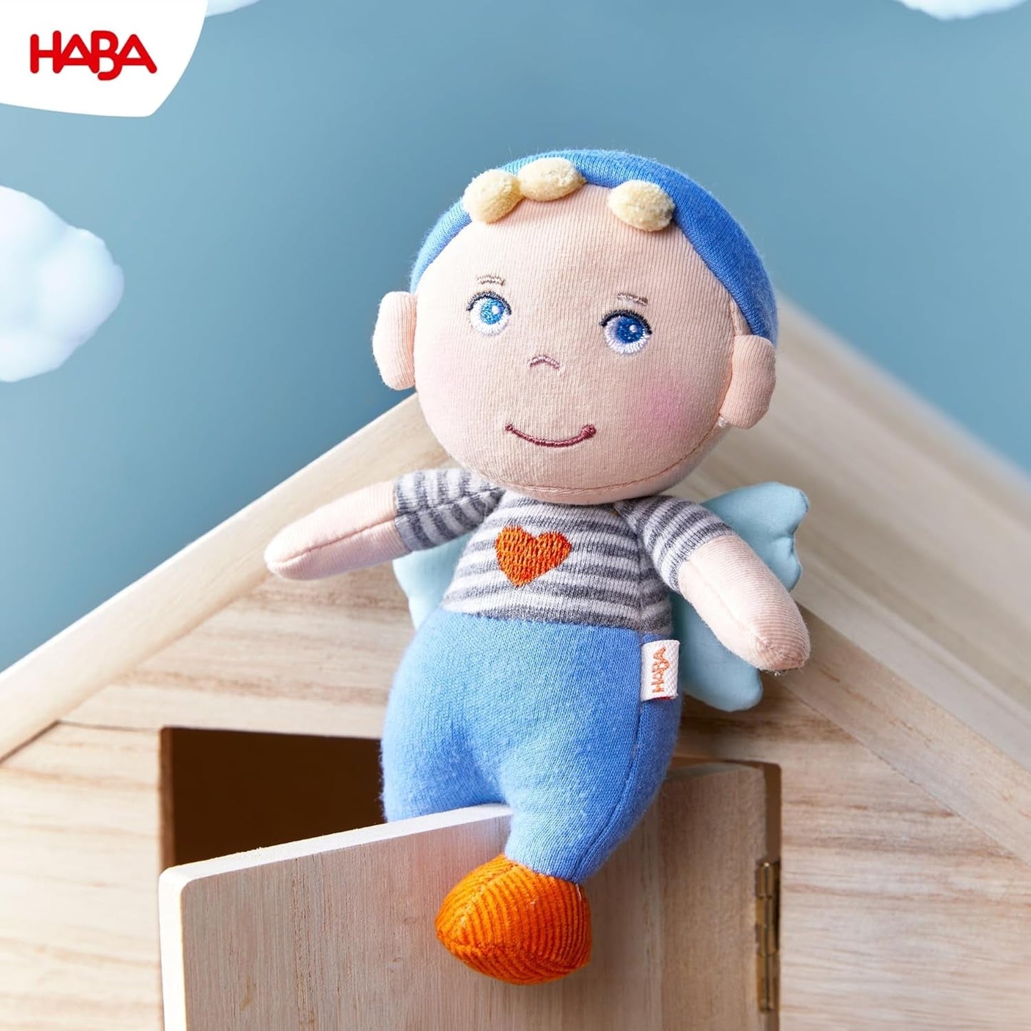 HABA Schutzengel-Matten – Süße Textilpuppe (15 cm), ideales Willkommensgeschenk für Babys und Kleinkinder – Waschbar bei 30 °C – 2011869001