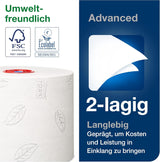 Tork 127530 Hochwertiges, weiches Midi-Toilettenpapier für Tork T6 Doppelrollen-Toilettenpapierspender / 2-lagiges, reißfestes, weiches Toilettenpapier, 27er-Pack (27 x 100 Meter)