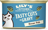 Lily's Kitchen Fish Tasty Cuts Nassfutter für Katzen – 24er-Pack (24 x 85 g). Köstliche Fischstücke in Soße für Katzen