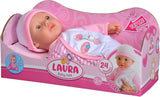 Simba 105140020 – My Love Baby Talk, Weichkörperpuppe mit Schlafaugen im süßen Overall, macht 24 Babygeräusche, 30 cm, Puppe für Kinder ab 2 Jahren