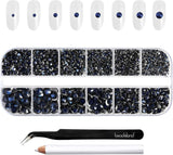 Beadsland 2500 Stück Glas Nailart Strasssteine ​​​​Kristall Flatback Edelsteine ​​​​Runde, ​​Für Handwerk Gemischt 8 Größen SS4 ~ SS30 Mit Picking Pinzette Und Stift (Kristall Weiß)