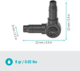 L-Stück für Gardena Micro-Drip 4,6 mm (3/16 Zoll): Zur Änderung der Verteilungsrichtung und der Tropfleitungen um 90 Grad, knickfreie Installation, einfache und flexible Verbindungstechnik (13212-20)
