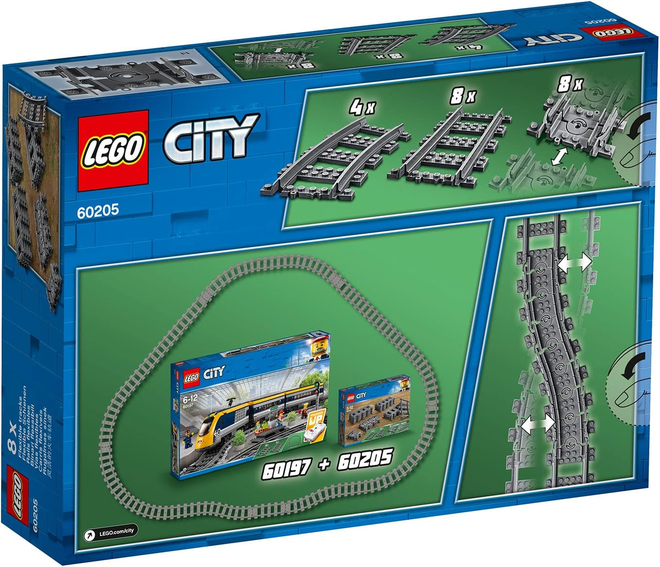 LEGO 60205 City Tracks, 20-teiliges Erweiterungsset für Kinder, Jungen und Mädchen, Spielzeugset, Bausets