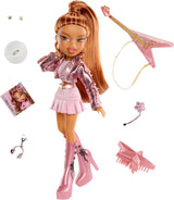 BRATZ Pop Starz Yasmin – Modepuppe mit Sammelanhänger, Outfit und Musikzubehör