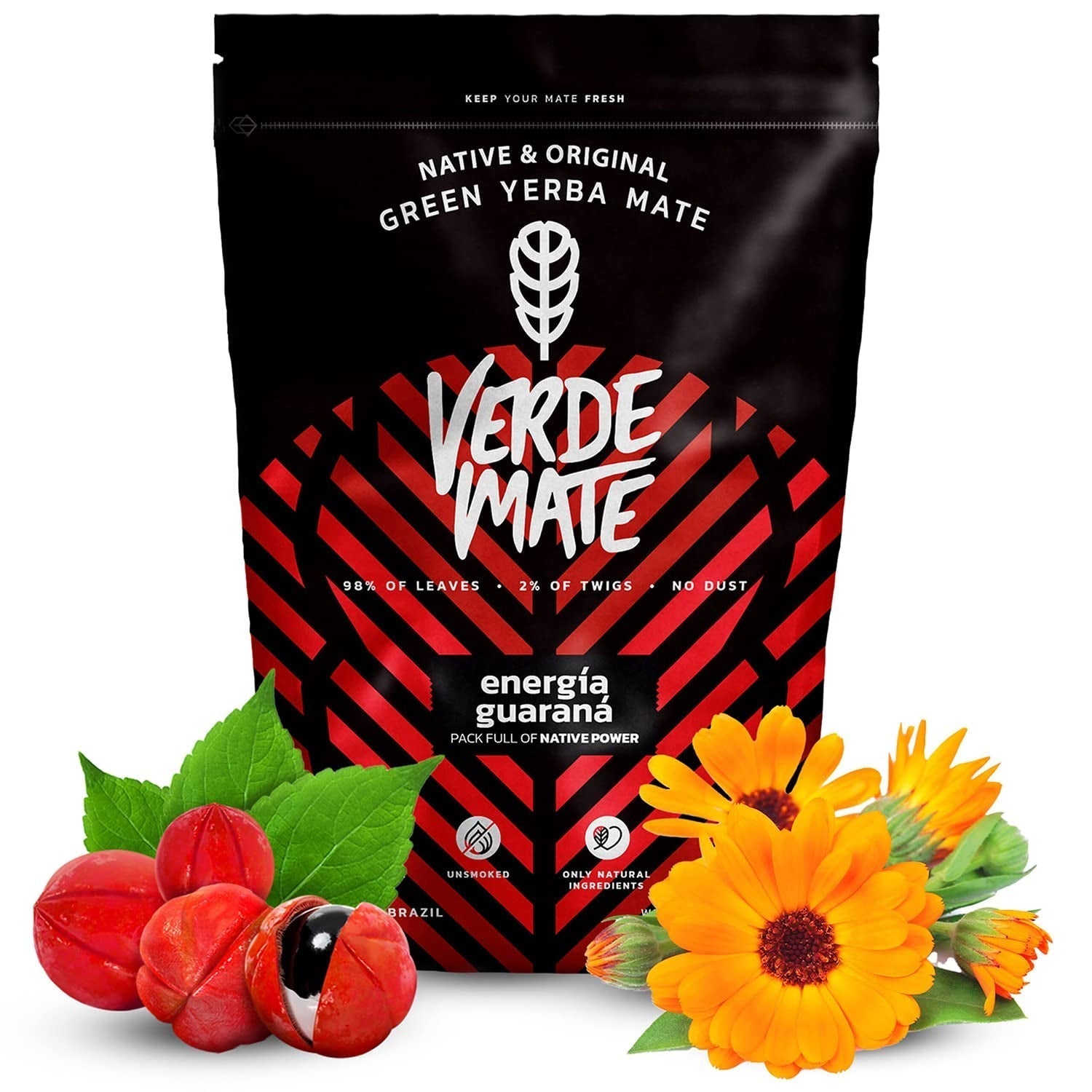 Kräuter-Yerba-Mate-Tee-Set | Yerba Mate mit Kräutern | Green Mate Green Energy Guarana, Guayusa Jazmin, Sarsaparilla | Brasilianischer grüner Yerba Mate | 3X500G