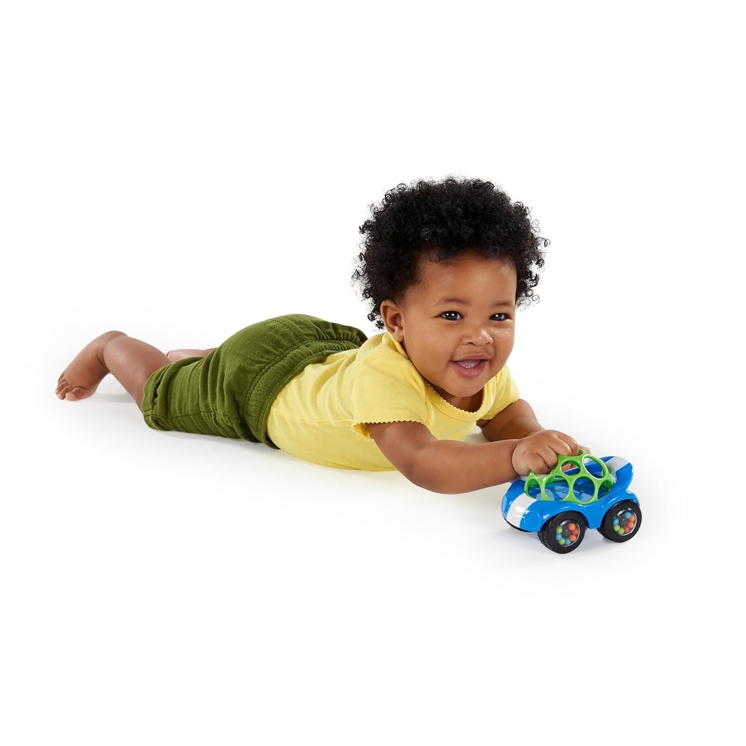 Bright Starts, Oball, Rasselspielzeugauto, grün-blaues Babyspielzeug Naty Shop