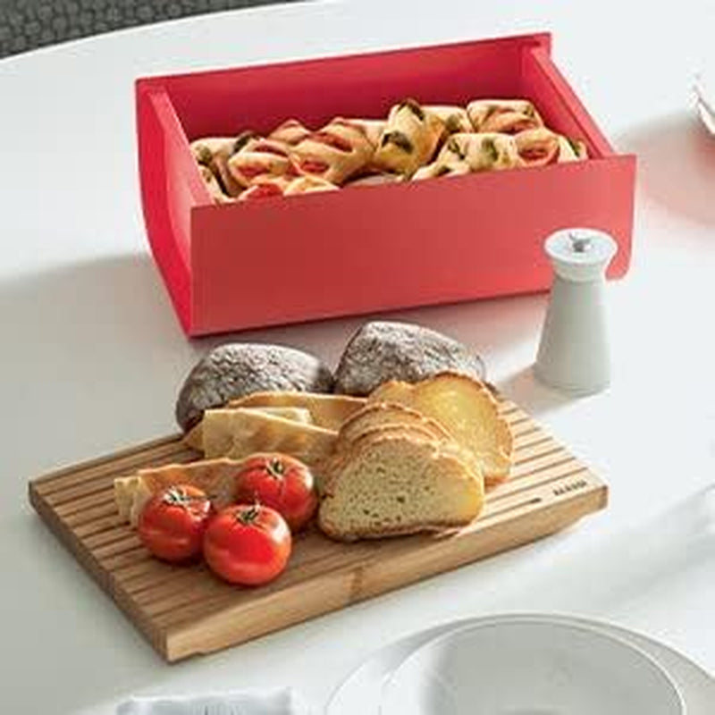 Alessi Mattina BG03 WG – Brotkorb aus Edelstahl mit Epoxidharz und Bambusholz, warmes Grau. Aufbewahrungsboxen für Lebensmittel, Naty Shop