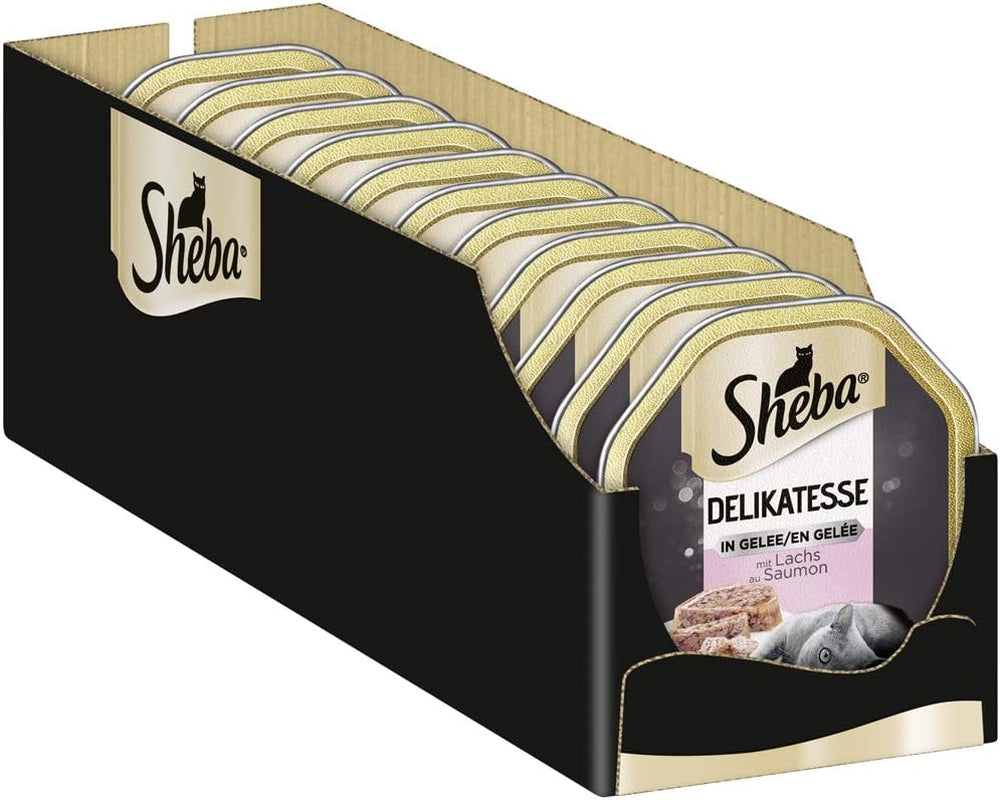Sheba Nassfutter für Katzen, Delikatesse in Lachsgelee, 2 x 11 x 85 g
