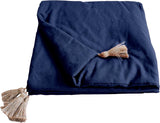 Enjoy Home - Panama-Kollektion - Steppdecke mit 4 Jutequasten - 100 % Baumwolle - Öko-Tex-Zertifikat - 90 x 190 cm - Farbe: Marineblau Steppdecken und Steppdecken Naty Shop