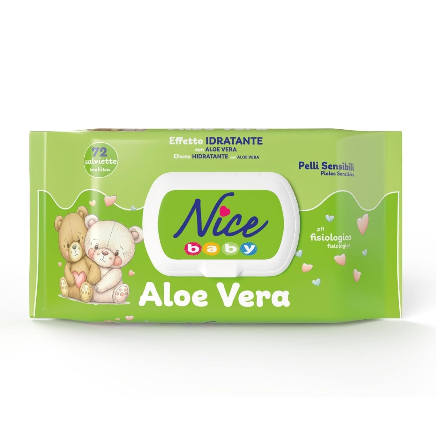 Reinigungstücher für Kinder und Babys – mit Aloe Vera und Arganöl – dermatologisch getestet – physiologischer pH-Wert – Maxiformat: Packung mit 72 Tüchern – Schön