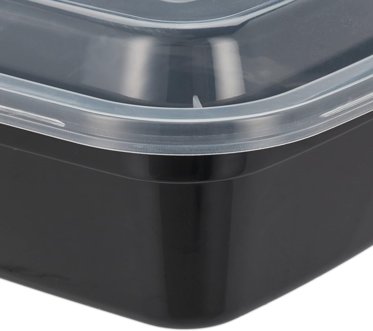 Relaxdays Meal-Prep-Boxen, 10er-Set, 2 Fächer, mikrowellenbeständig, 800 ml, Lebensmittelbox aus Kunststoff mit Deckel, schwarz, Frischhalteboxen Naty Shop