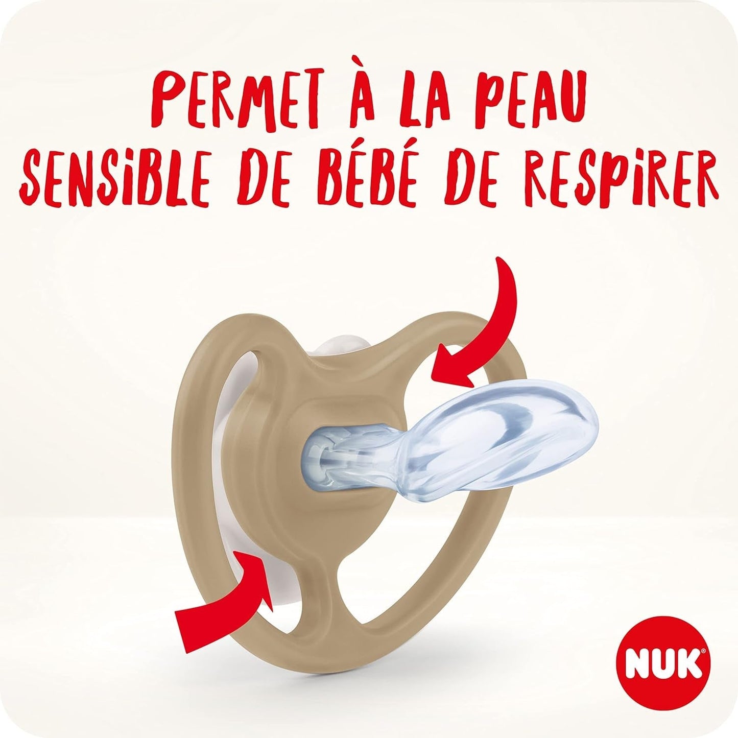 NUK Space Baby Schnuller 6–18 Monate, extra große Öffnungen für empfindliche Haut, BPA-freies Silikon, Zebramuster, 2er-Pack