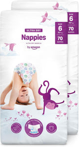 Amazon Ultra Dry Windeln, Größe 3 (4–9 kg) – Monatsbox, Weiß, 172 Stück (2 Packungen à 86 Stück) (ehemals Mama Bear, identisches Produkt)