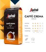 Segafredo Zanetti Caffè Crema Dolce – Ganze Bohnen (1-kg-Packung) – Geeignet für Caffè Crema – Leicht bis mittel geröstete Kaffeebohnen mit mildem und ausgewogenem Geschmack (2er-Pack)