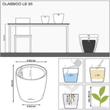 Pflanzgefäß LECHUZA Classico Color LS schiefergrau mit Bewässerungssystem |Ø 35 × 32 cm|14281