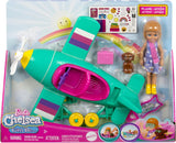 Chelsea Barbie-Puppenflugzeug und Spielset – Pilotenpuppe, Flugzeug, Welpen- und Märchenzubehör, Spinnräder und Blumenpropeller, ab 3 Jahren, HTK38