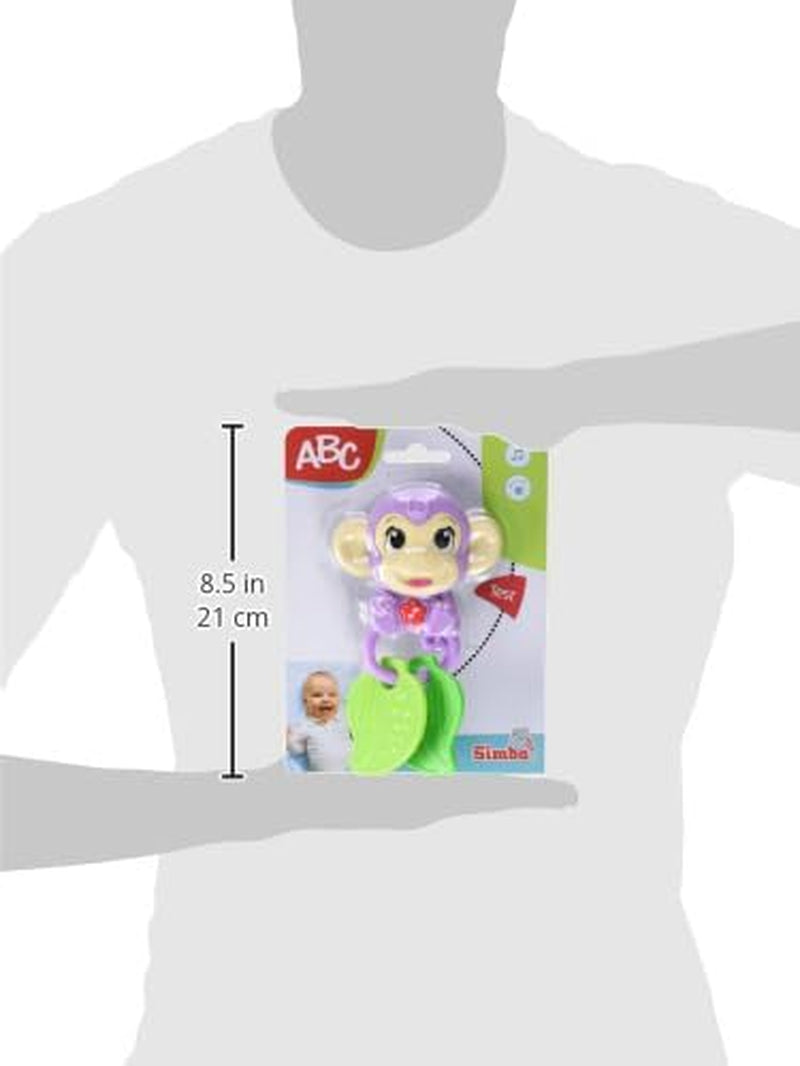 Simba 104010192 – ABC-Affen-Musikrassel, 2 Sinneselemente, mit Musikfunktion, 17 cm, Spielzeug für Kinder, ab 6 Monaten Babyspielzeug Naty Shop